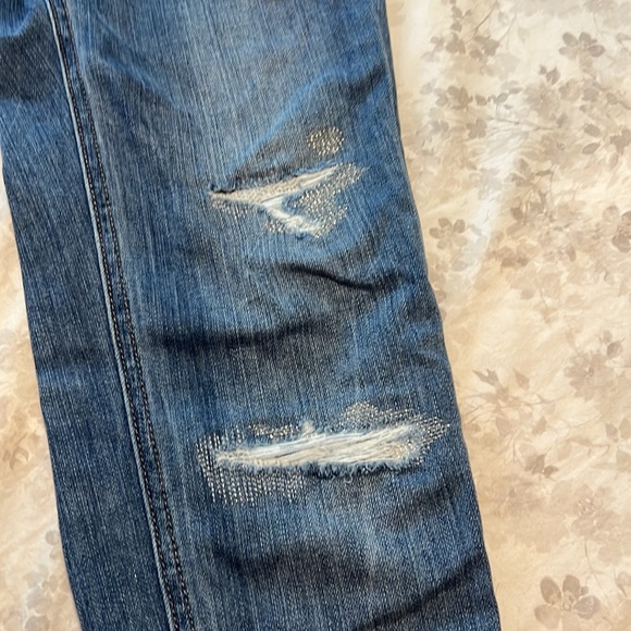 White House Black Market Distressed Embellished Girlfriend Jeans 0 - Picture 8 of 10